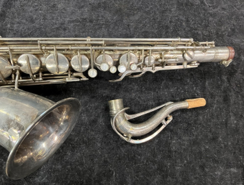 Photo Vintage Weltklang Tenor Saxophone in Silver Plate, Serial #16728 Made in Germany